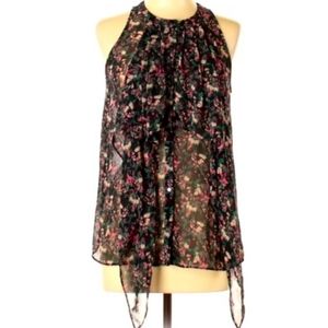 Princess Vera Wang Floral Sleeveless Blouse Sz XS